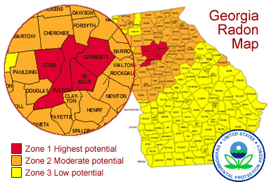 georgia radon high risk map